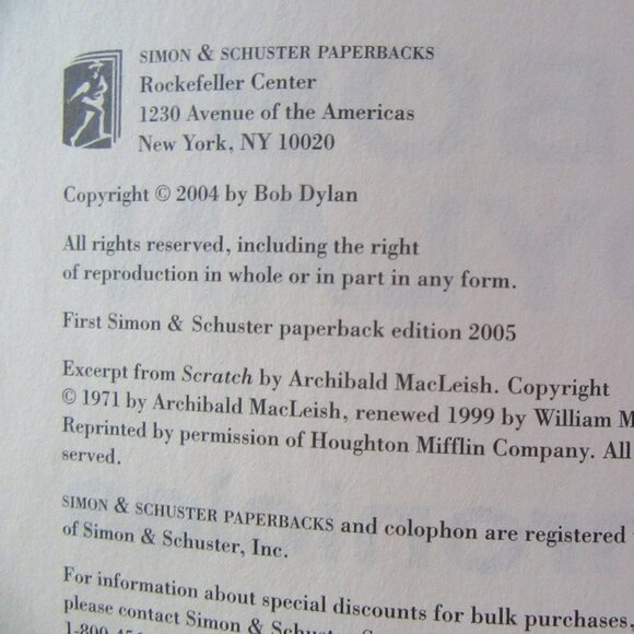 BOB DYLAN CHRONICLES VOLUME ONE (ppbk 2005) memoir - Picture 4 of 7